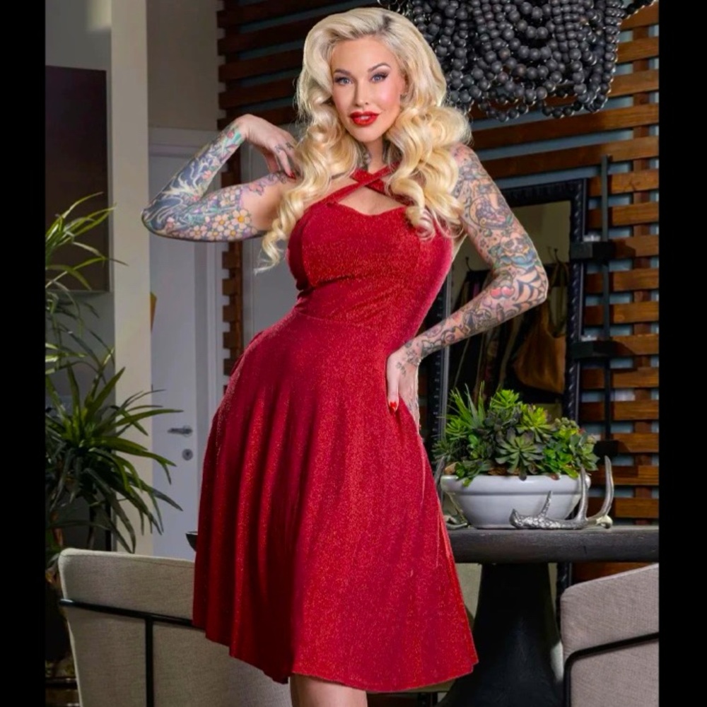 Stardust Lurex Swing Dress